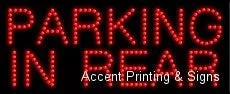 Parking In Rear LED Sign (High Impact, Energy Efficient)