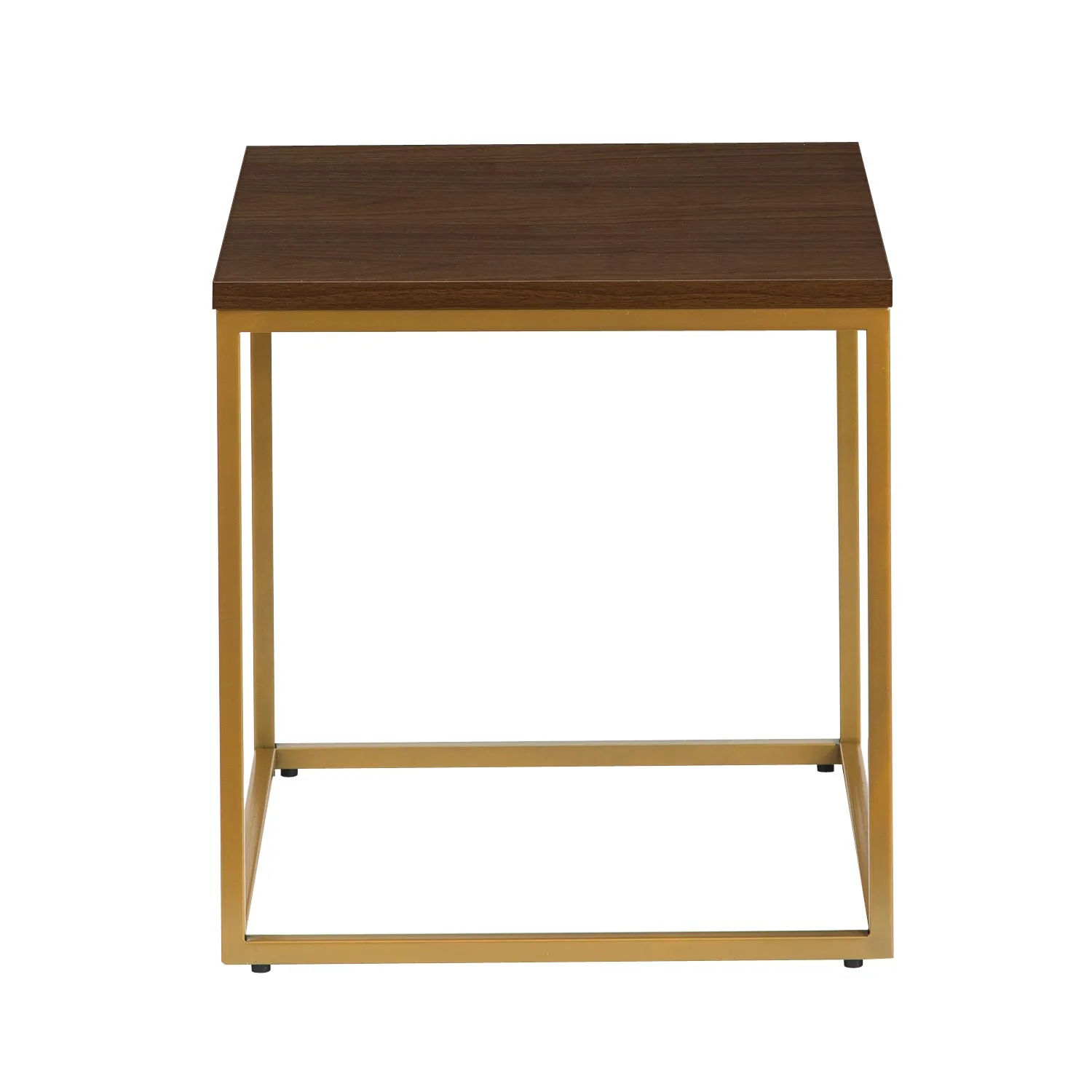 Regis Side Table/ End Table/ Nightstand (Walnut/Gold, 45 x 45 x 46(H) cm)