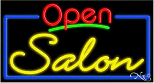 Salon Open Handcrafted Energy Efficient Glasstube Neon Signs