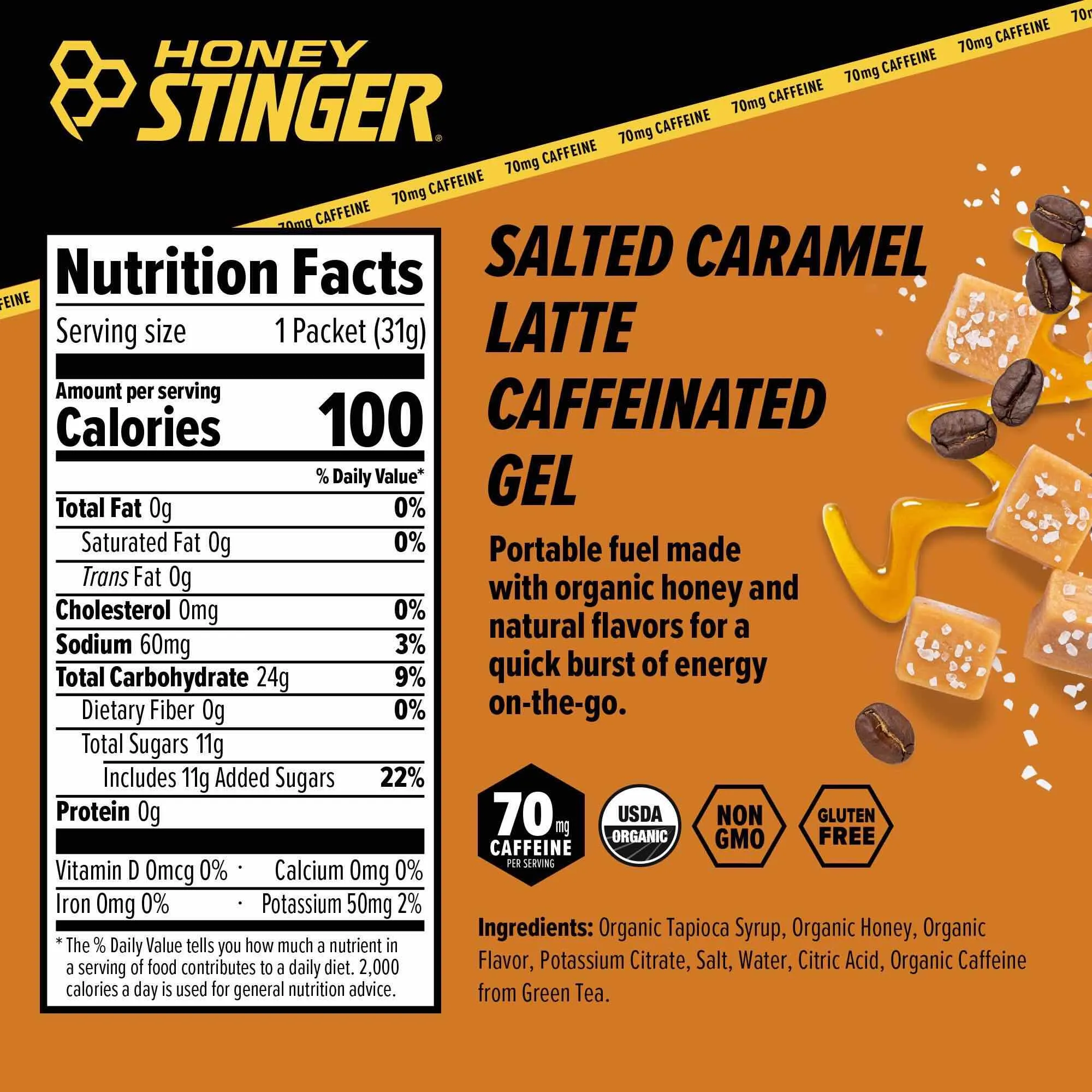 Salted Caramel Latte Caffeinated Energy Gel