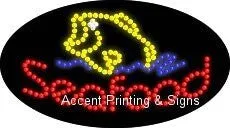 Seafood Flashing & Animated LED Sign (High Impact, Energy Efficient)