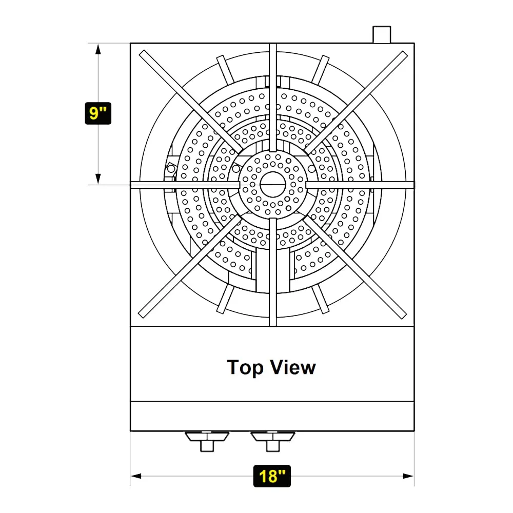 Serv-Ware SSSP-1 18” Dual Ring Cast Iron Stock Pot with 1 Burner and 1 Open Front Cabinet, Natural Gas, 110,000 BTU