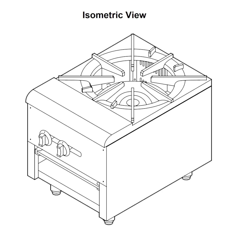 Serv-Ware SSSP-1 18” Dual Ring Cast Iron Stock Pot with 1 Burner and 1 Open Front Cabinet, Natural Gas, 110,000 BTU