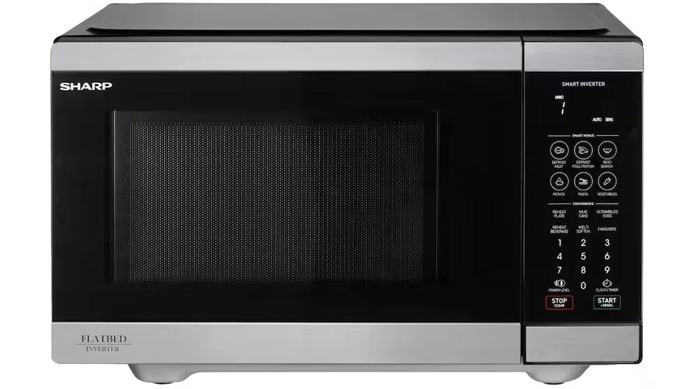 Sharp SM267FHST 26L Flatbed Microwave Oven with Smart Inverter Stainless Steel