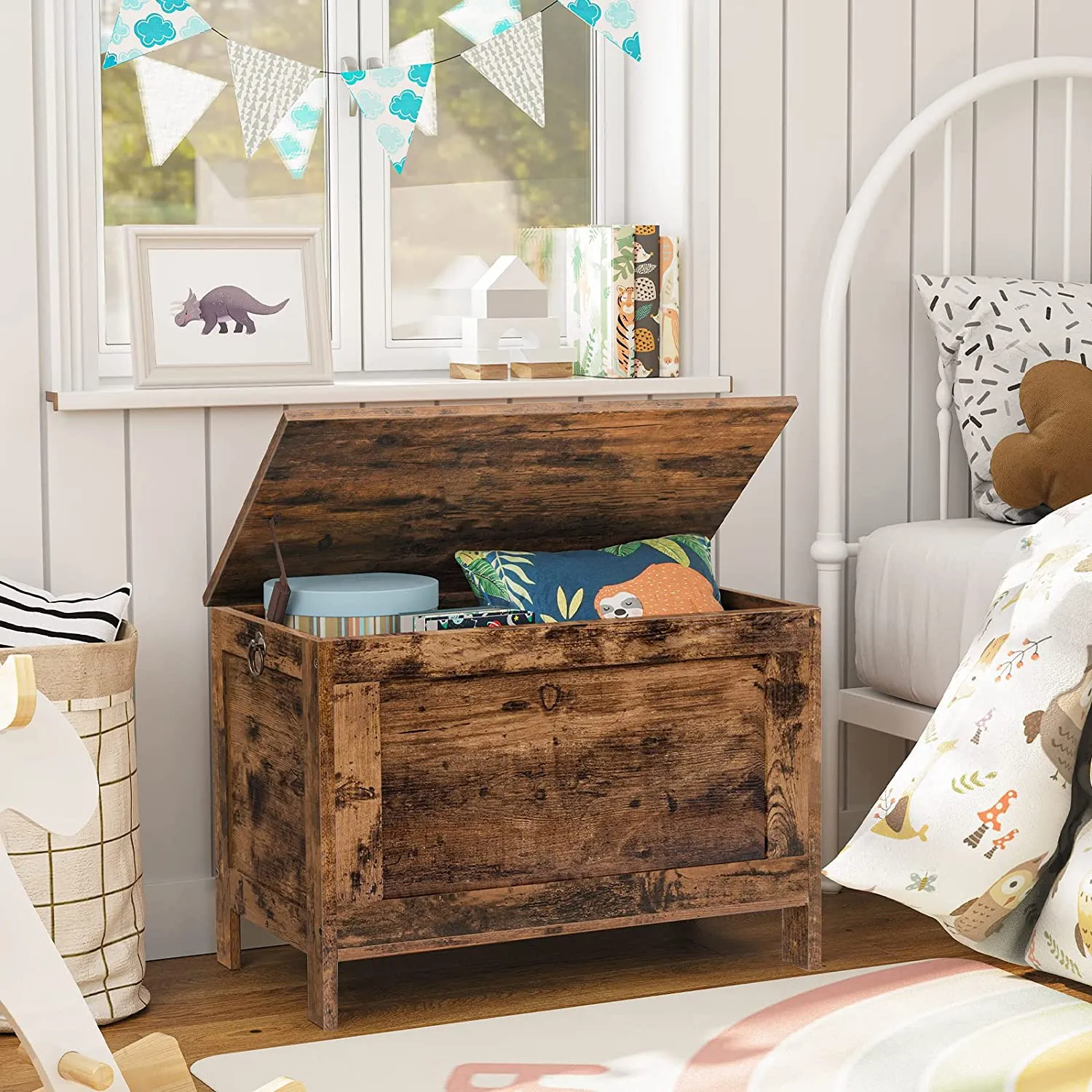 Storage Chest, Retro Toy Box Organizer, Sturdy Entryway Storage Bench
