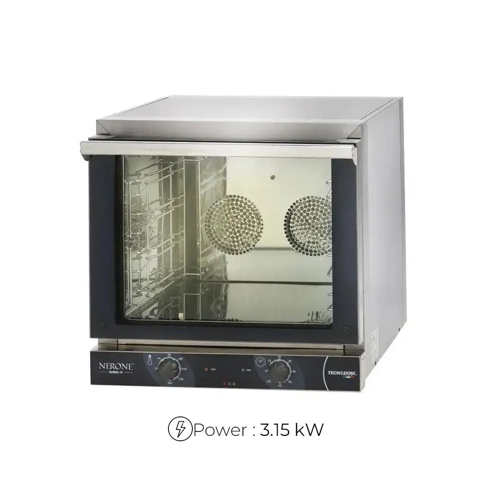 Tecnodom FEM04NE595V Manual Convection Oven, 4 Trays Capacity, Electrical Power 3.15 kW, 58.9 x 68 x 58cm
