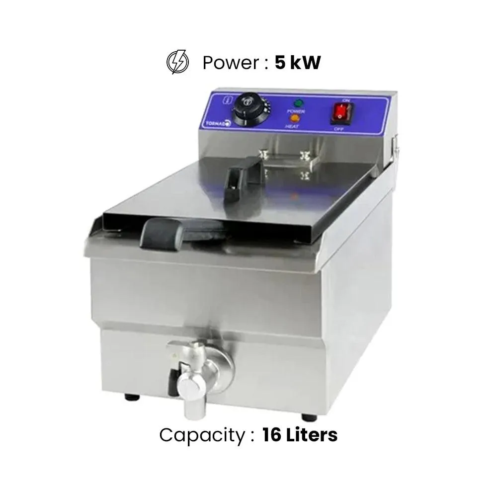 THS JEF-161V Electric Fryer, Tank Capacity 16 Liters 5 kW, 36 x 56 x 34.5 cm