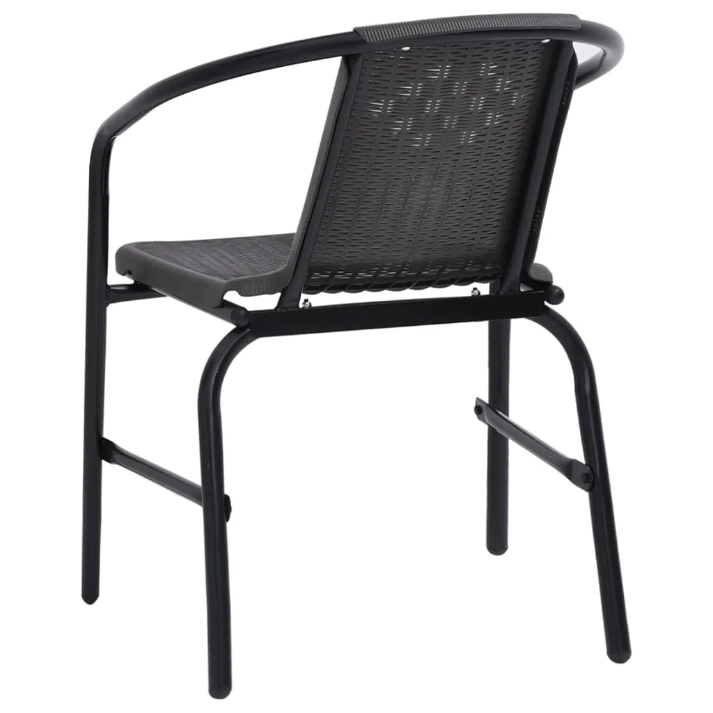vidaXL 3 Piece Patio Dining Set Black - Sturdy and Durable