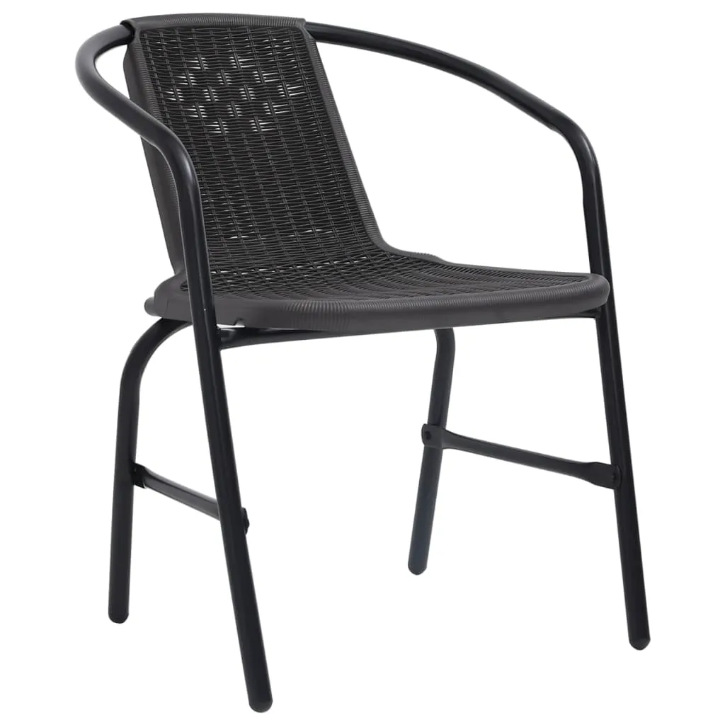 vidaXL 3 Piece Patio Dining Set Black - Sturdy and Durable