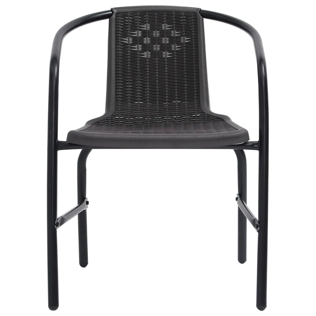 vidaXL 3 Piece Patio Dining Set Black - Sturdy and Durable