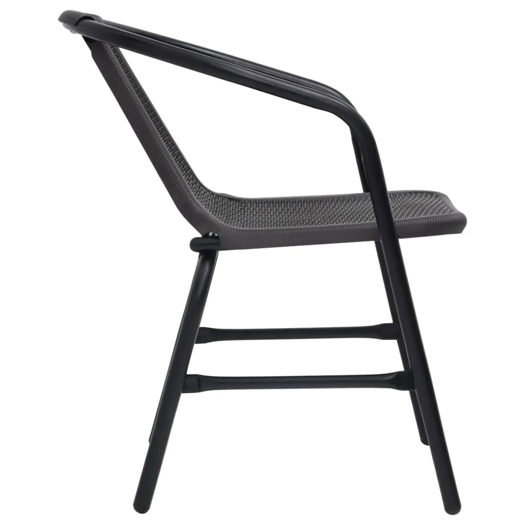vidaXL 3 Piece Patio Dining Set Black - Sturdy and Durable
