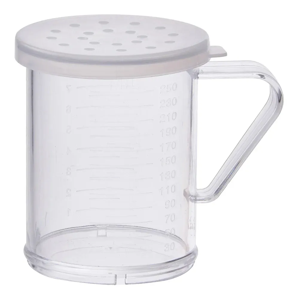 Winco PDG-10CL 10 Oz Plastic Dredge with Large Hole Snap-on Lid