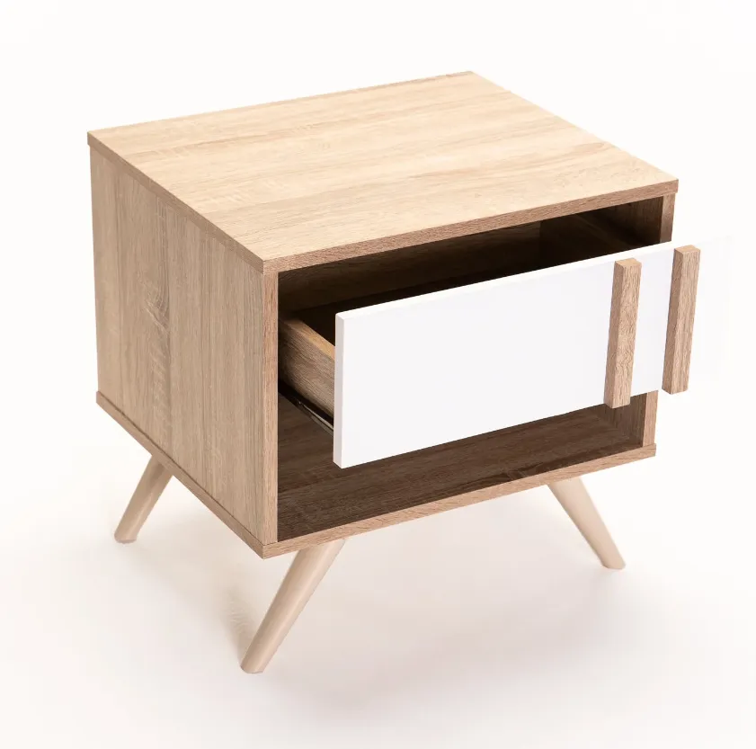 Wood 1 Drawer Nightstand Pedestal