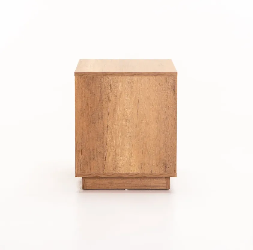 Wood 1 Drawer With Shelf Nightstand Pedestal Brown (Wild Oak/White)