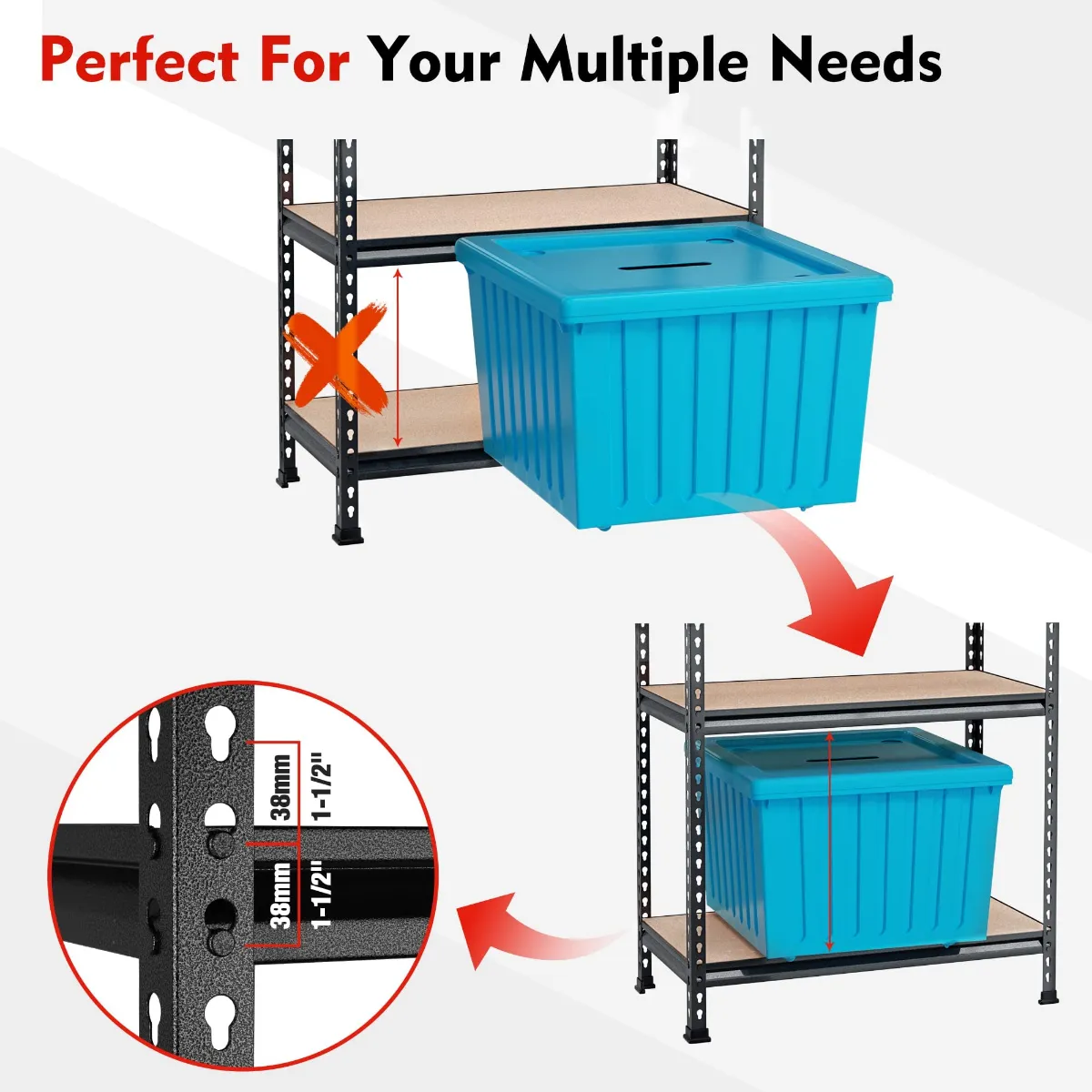 WORKPRO 5-Tier Adjustable Metal Rack Storage Heavy Duty Shelving Unit, 36”W x 18”D x 72”H, 4000 lbs Load Capacity