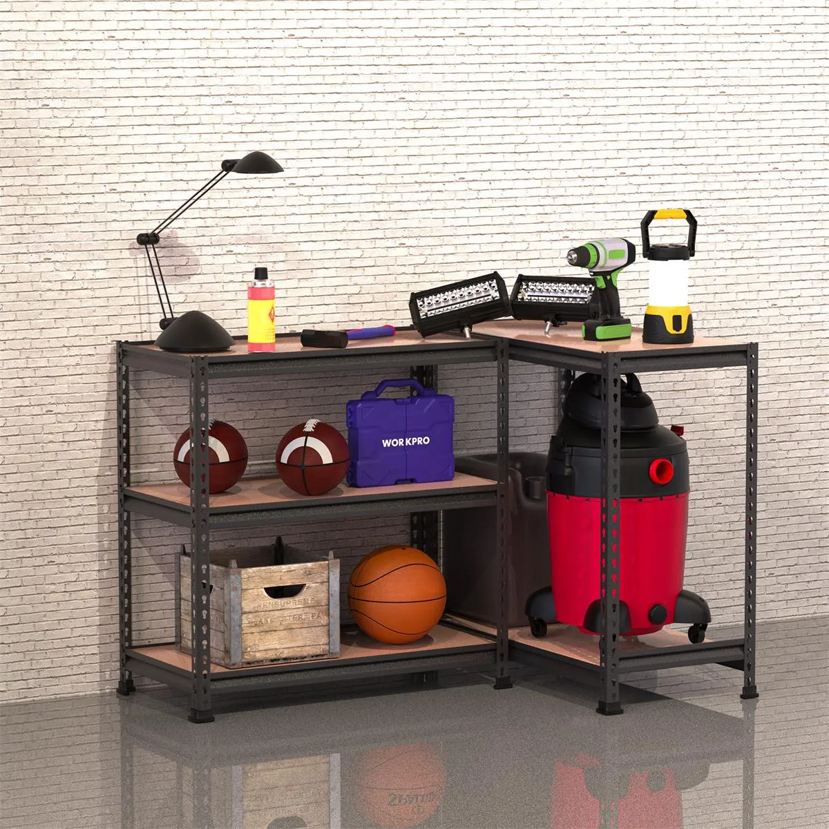 WORKPRO 5-Tier Adjustable Metal Rack Storage Heavy Duty Shelving Unit, 36”W x 18”D x 72”H, 4000 lbs Load Capacity