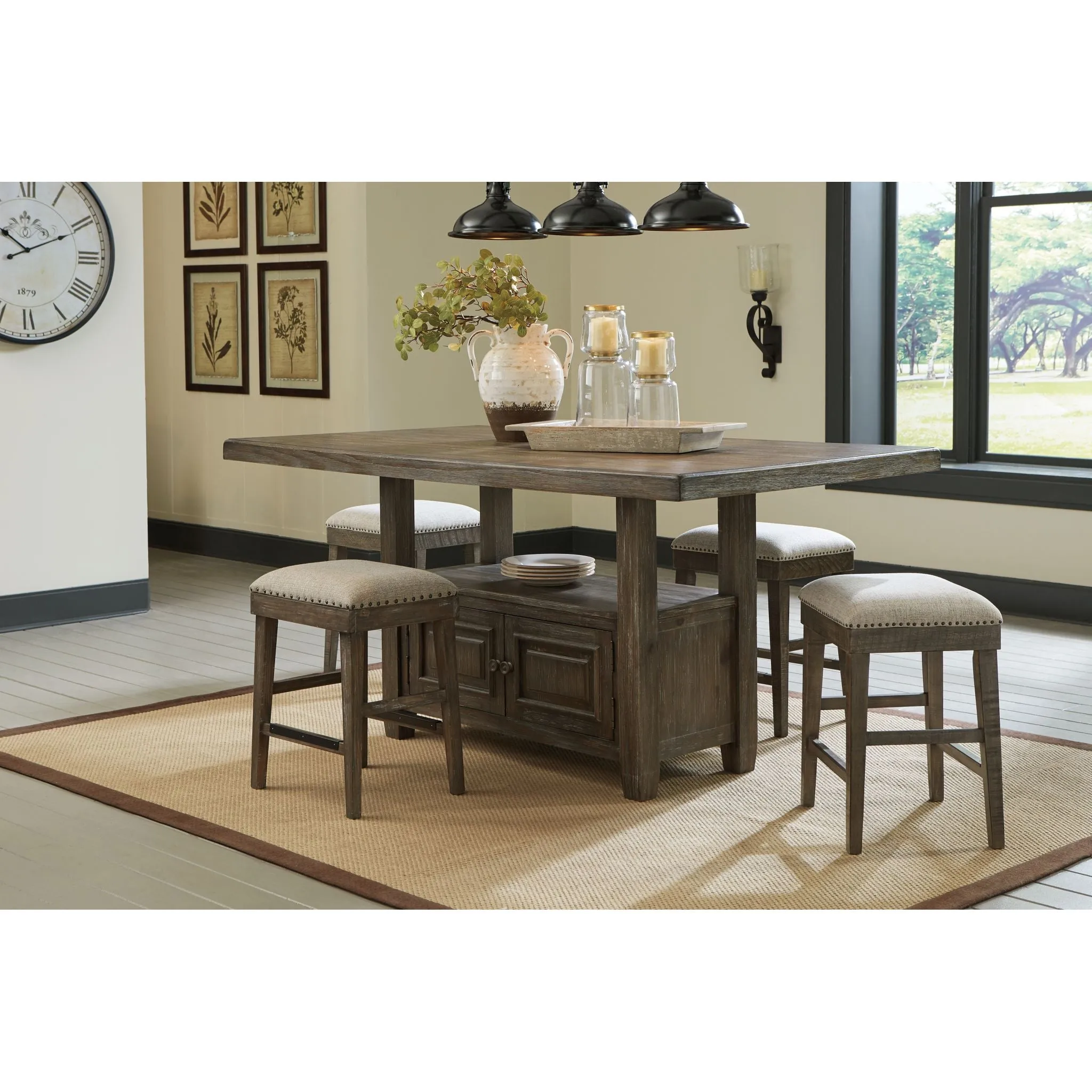 Wyndahl Counter Table - Rustic Brown - (D813-32)