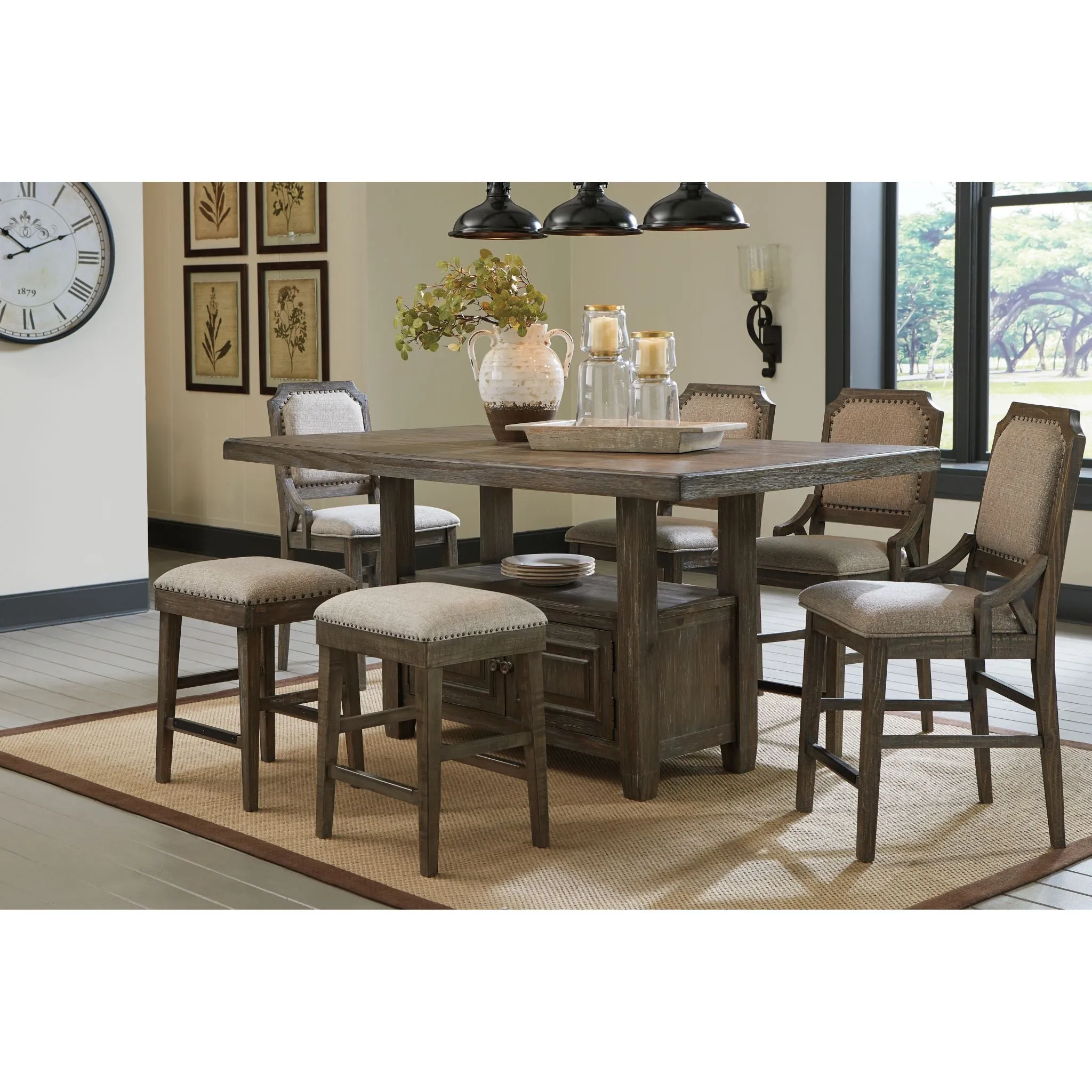 Wyndahl Counter Table - Rustic Brown - (D813-32)