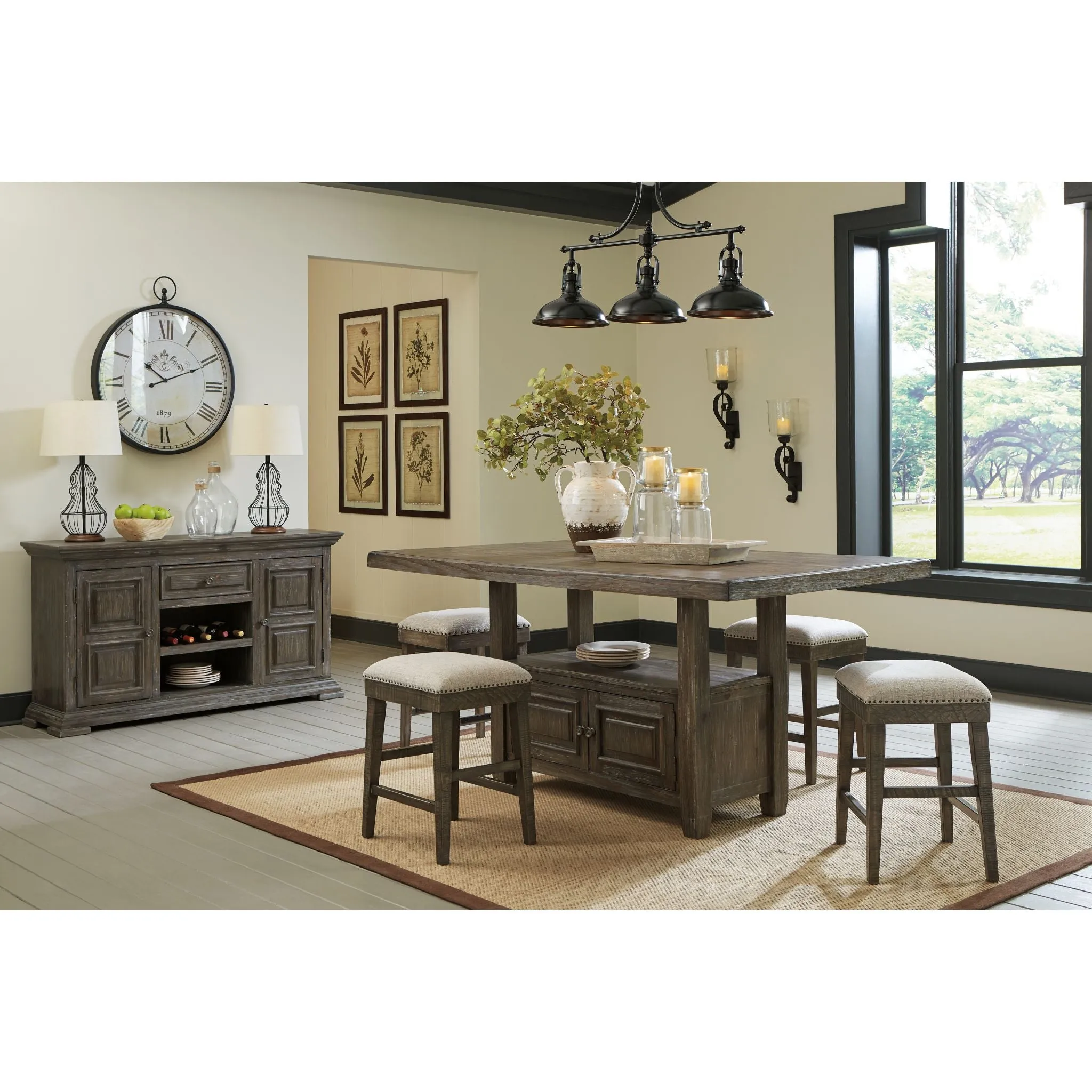 Wyndahl Counter Table - Rustic Brown - (D813-32)