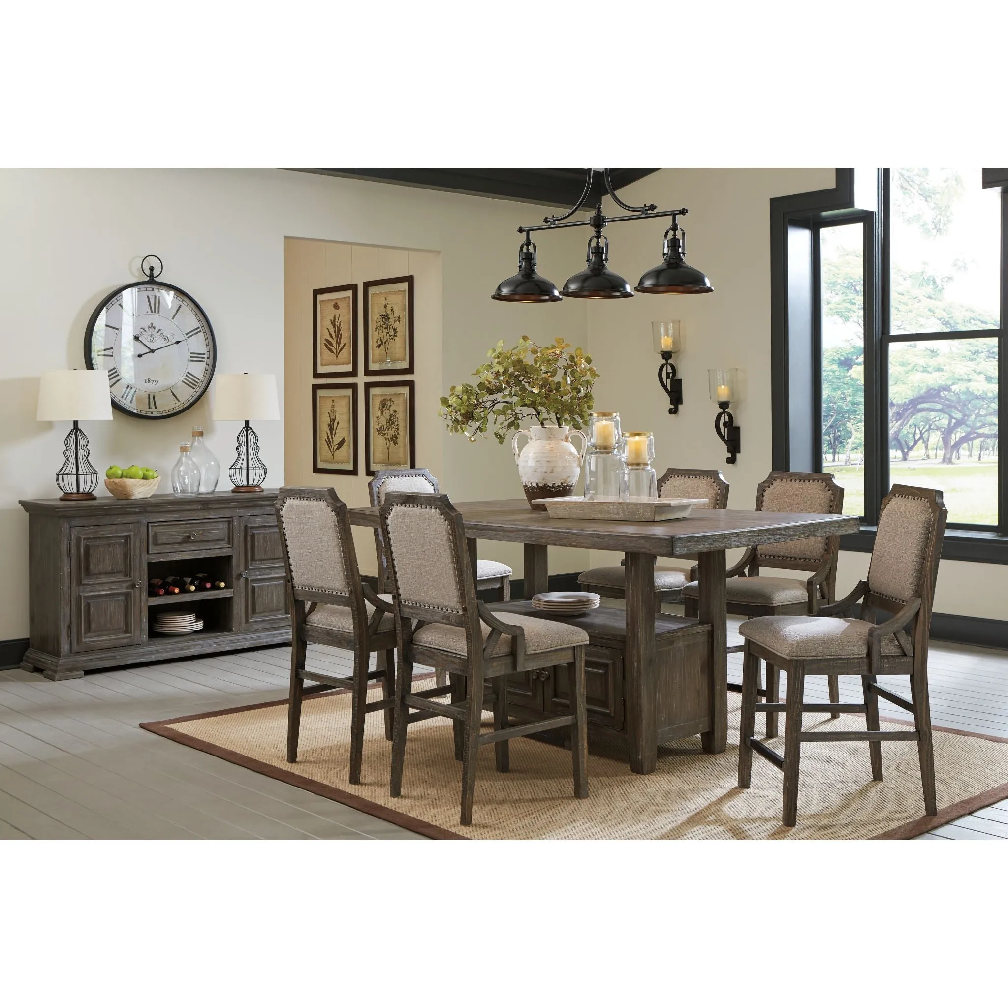 Wyndahl Counter Table - Rustic Brown - (D813-32)