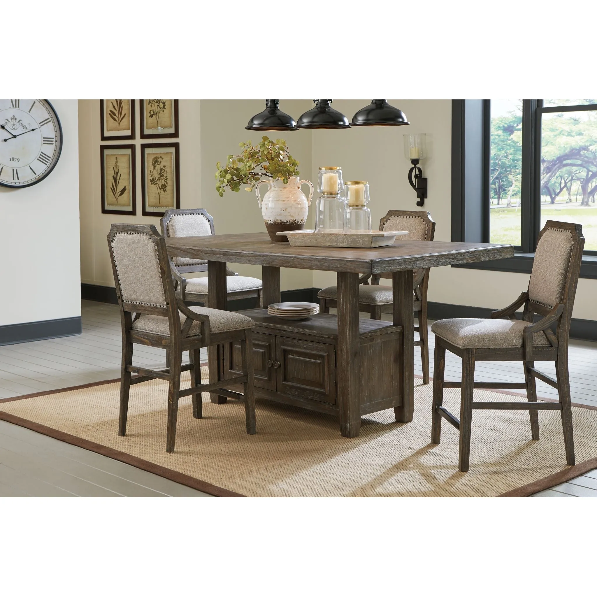 Wyndahl Counter Table - Rustic Brown - (D813-32)
