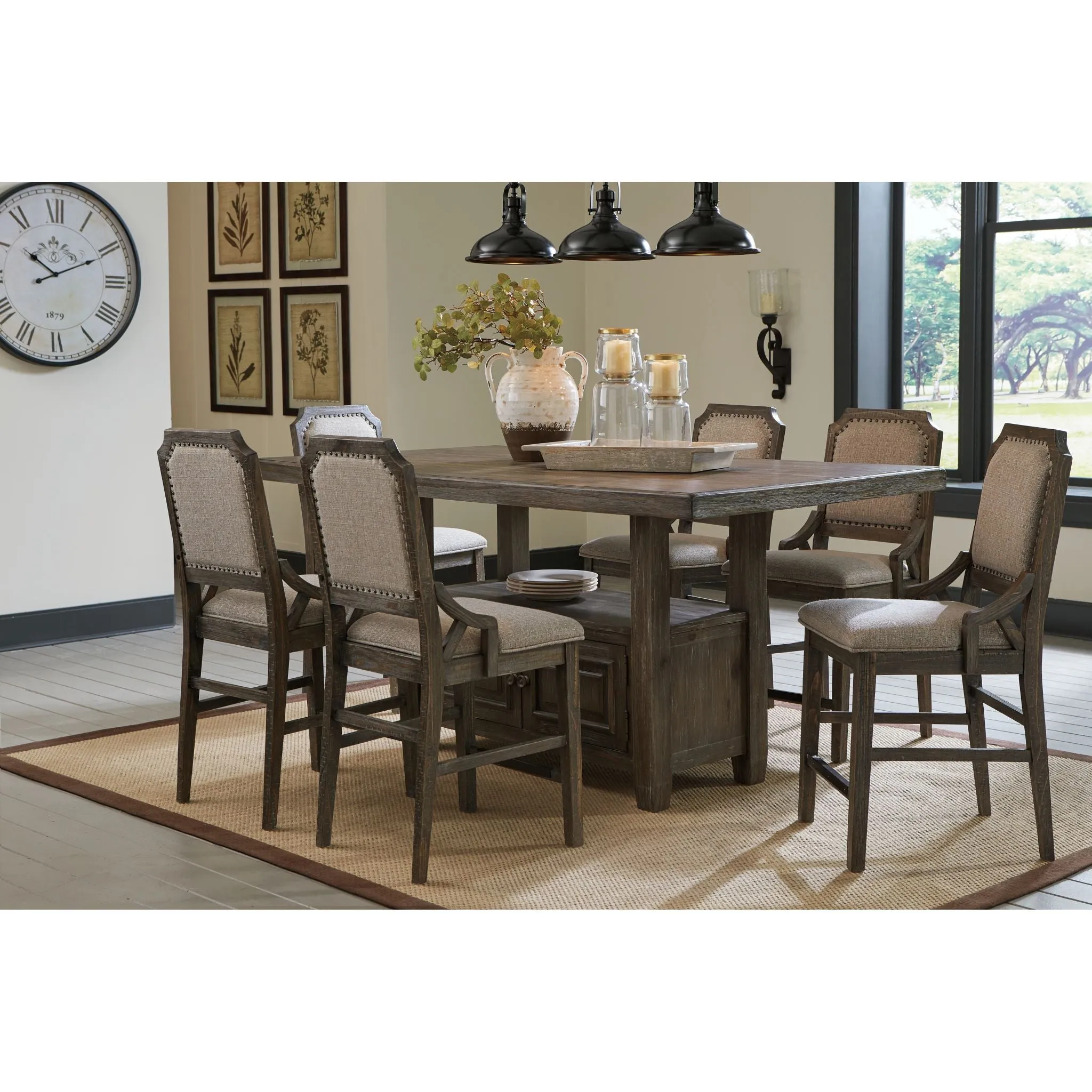 Wyndahl Counter Table - Rustic Brown - (D813-32)